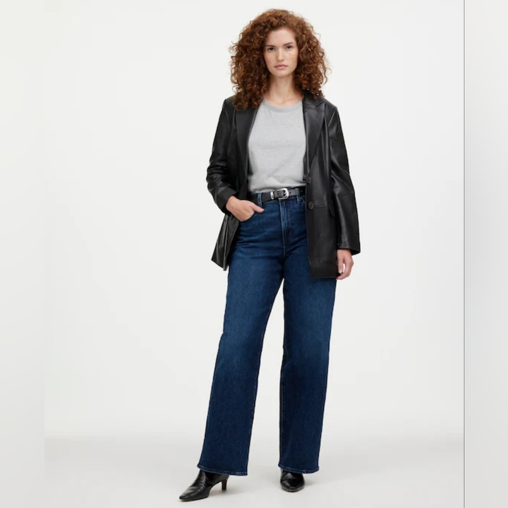 Nwt Madewell Perfect Vintage Wide Leg Jean Curvy 27p 27 Petite Short Nighthawk